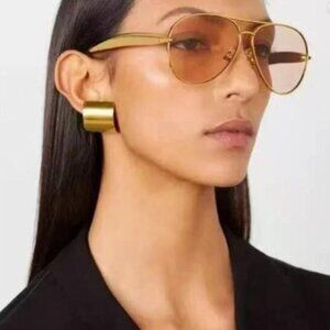BOTTEGA VENETA Sunglasses BV1305Ss Gold Frame Lens
